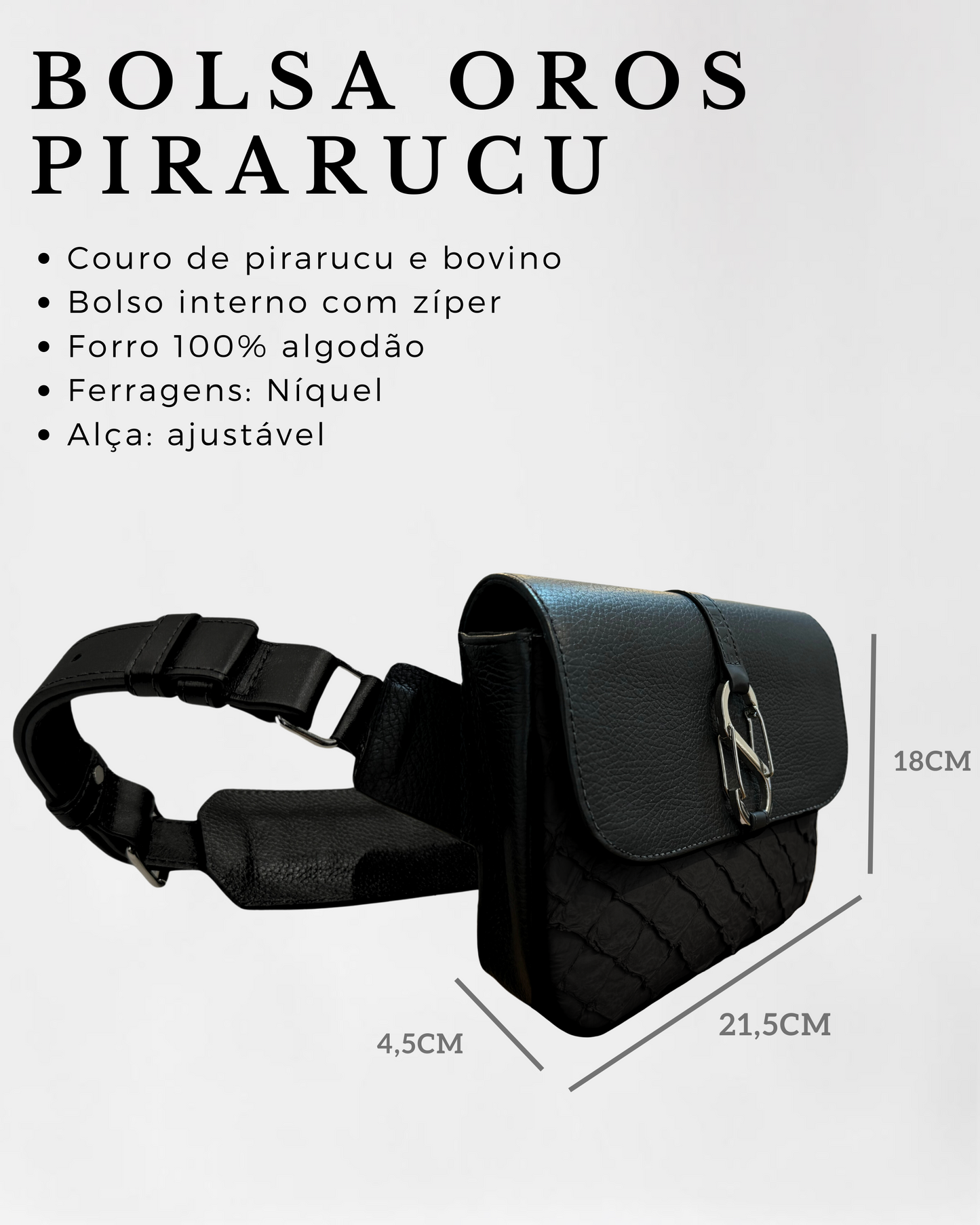 Bolsa Oros Pirarucu Black